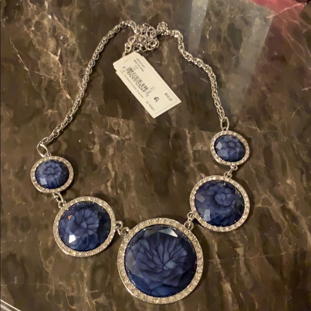 Navy rhinestone necklace